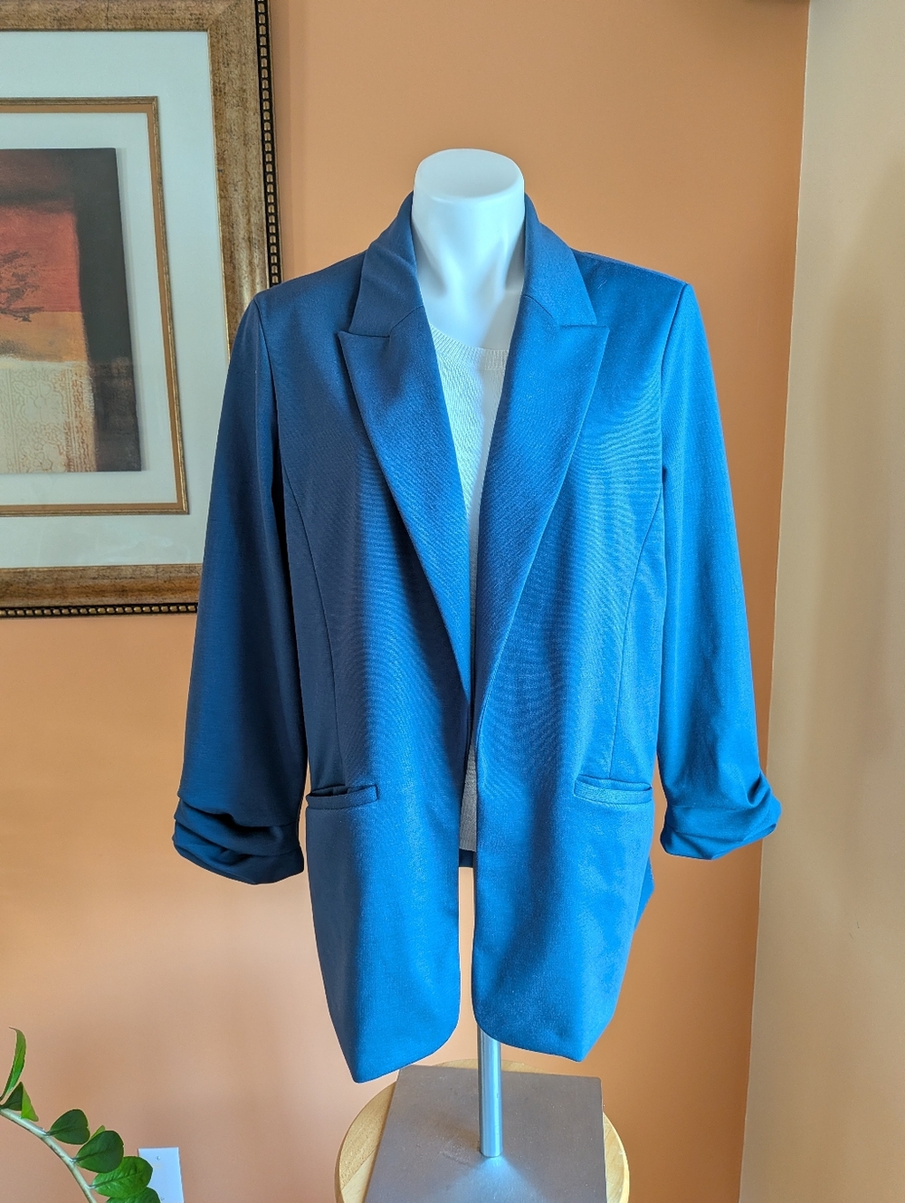 Nine West Dark Blue Open-Front Blazer Size XL